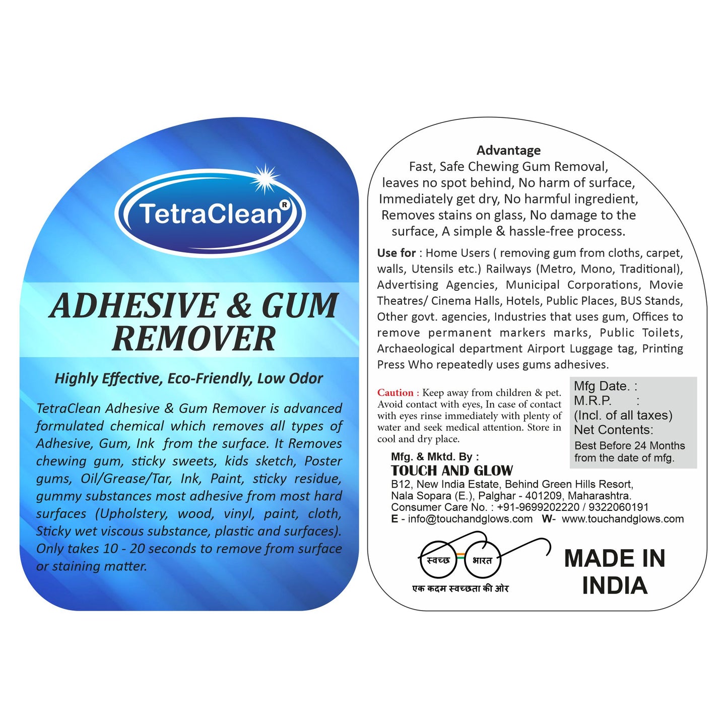 TetraClean Adhesive & Gum Remover Liquid 500ml