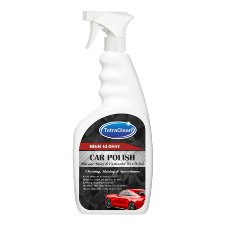 TetraClean High Glossy Car Polish 500ml – Silicone & Carnauba Wax Formula for Long-Lasting Shine and Protection
