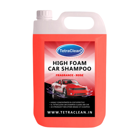 TetraClean High Foam Car Shampoo | Rose Fragrance | Eco-Friendly Vehicle Wash | 5 Liter