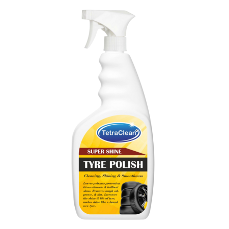TetraClean Super Shine Tyre Polish | Long-Lasting Gloss & Protection | Car & Bike Tyre Care | 500ml