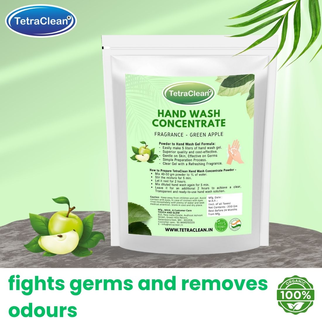 TetraClean Hand Wash Concentrate Green Apple, 200g