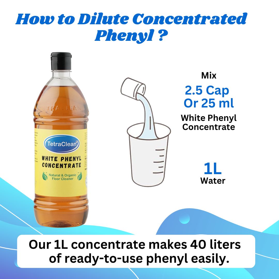 TetraClean White Phenyl Concentrate with Rose Fragrance Fragrance 1L