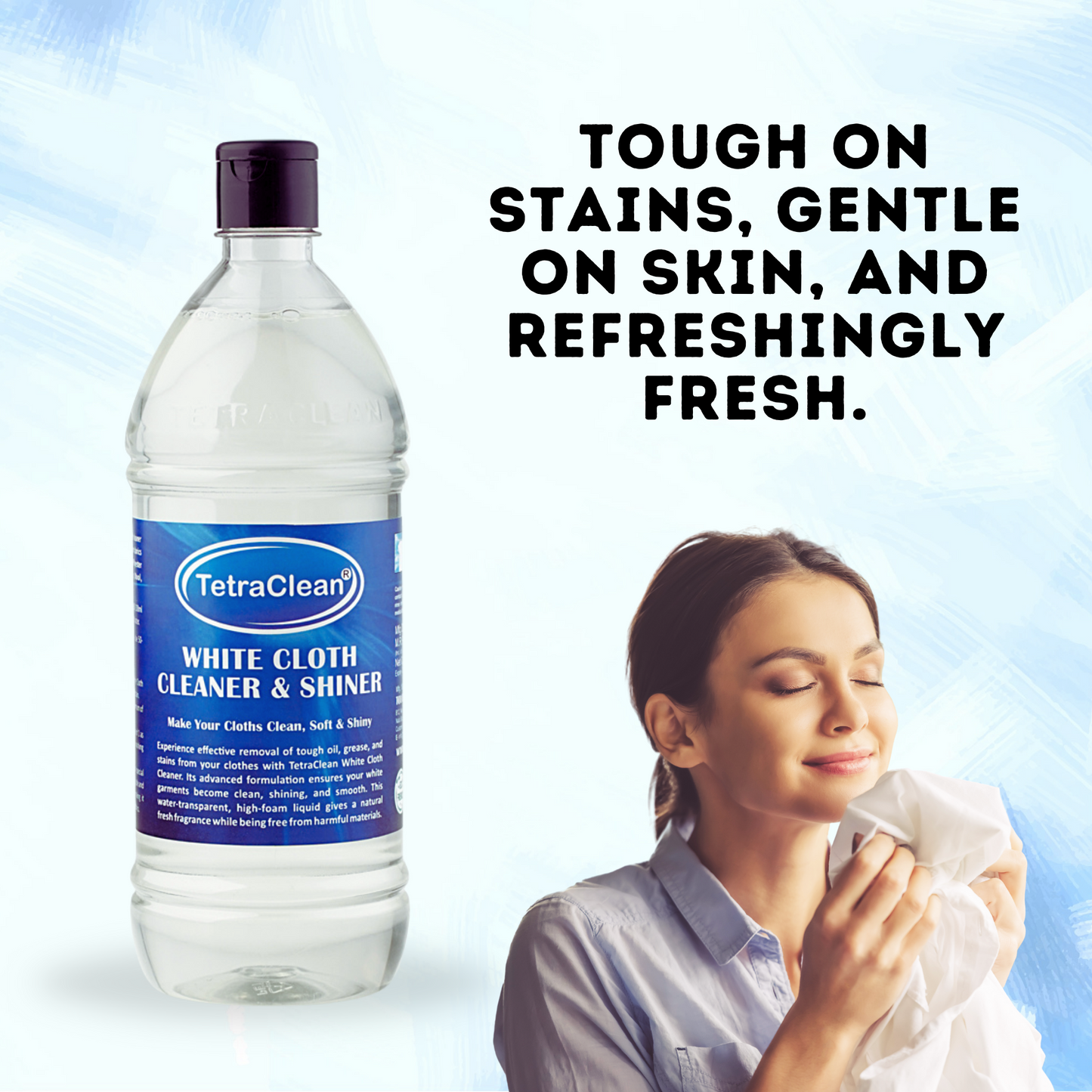 TetraClean White Cloth Cleaner & Shiner – Tough on Stains, Gentle on Fabrics 1,Ltr