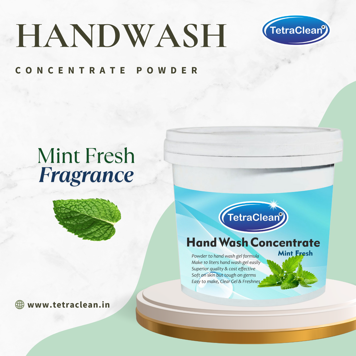 TetraClean Hand Wash Concentrate Powder Mint Fresh - 500g