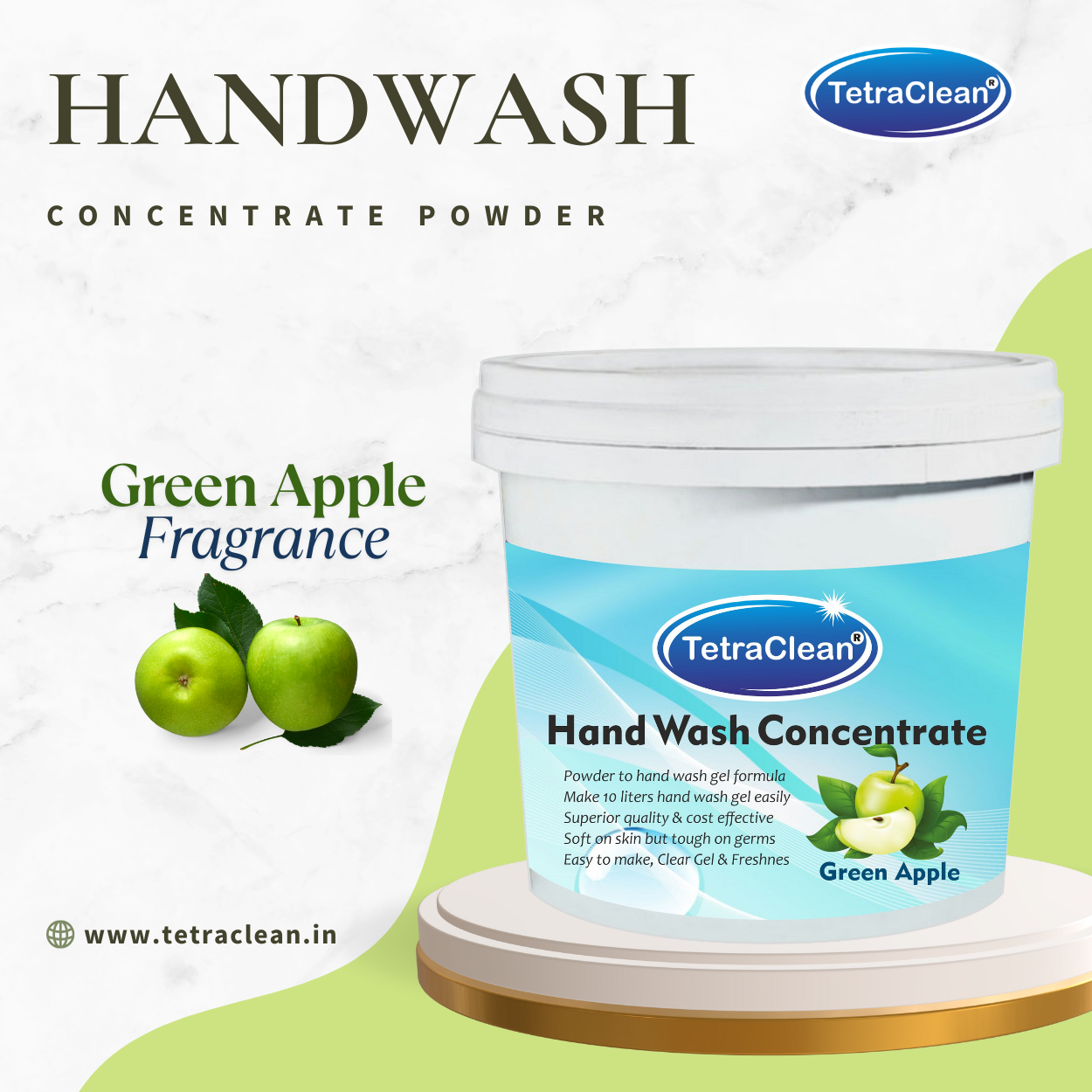 TetraClean Hand Wash Concentrate Powder Green Apple - 500g
