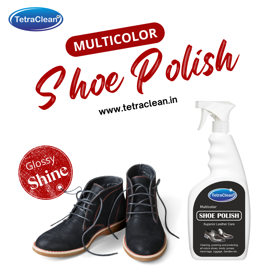 TetraClean Multicolor Shoe Polish Spray – 500ml