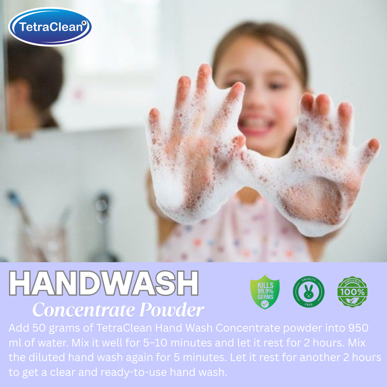 TetraClean Hand Wash Concentrate Powder Lavender - 500g