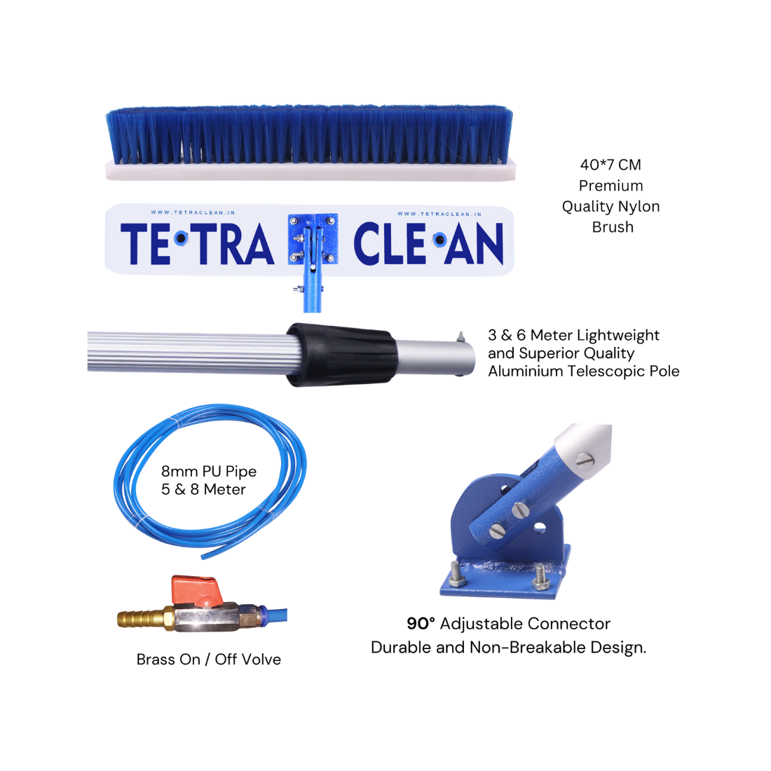 TetraClean Solar Panel Cleaning Brush 6 Meter