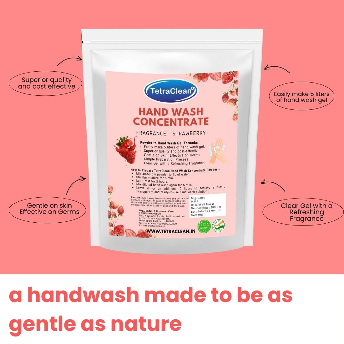 TetraClean Hand Wash Concentrate Strawberry, 200g