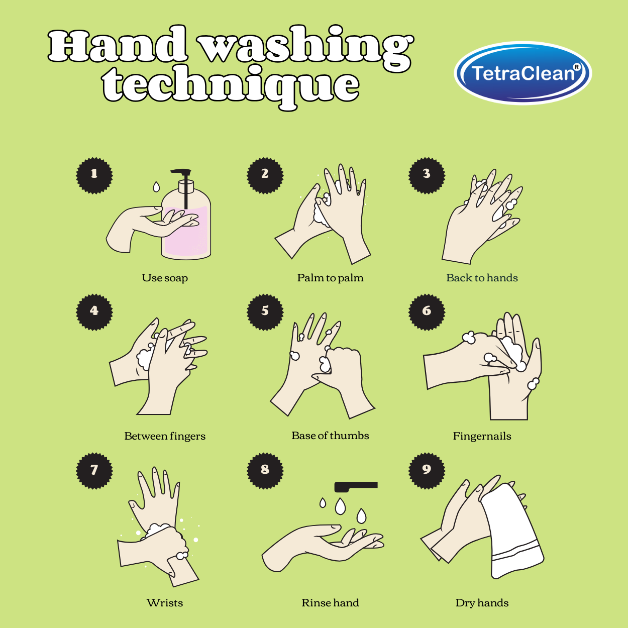 TetraClean Hand Wash Concentrate Powder Green Apple - 500g