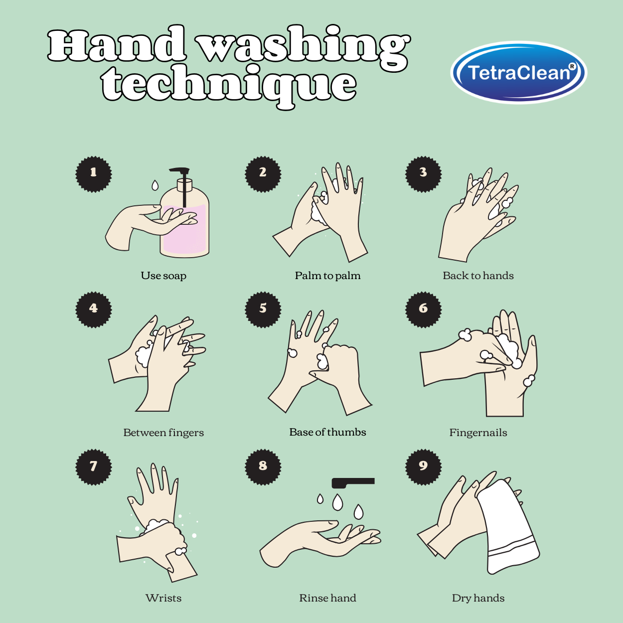 TetraClean Hand Wash Concentrate Powder Mint Fresh - 500g