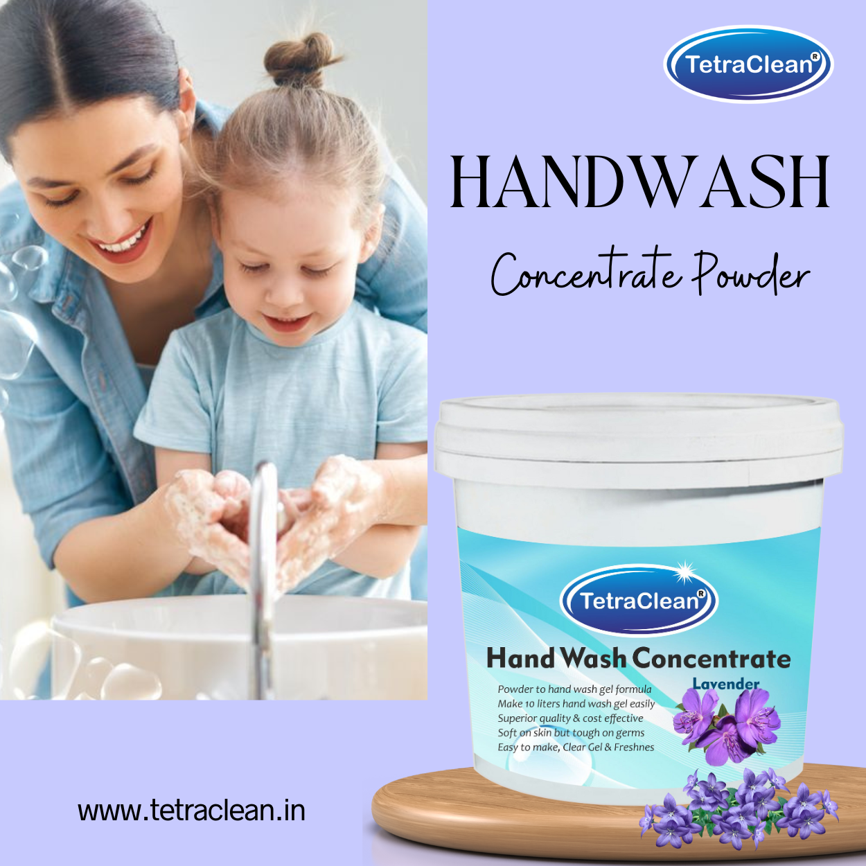 TetraClean Hand Wash Concentrate Powder Lavender - 500g