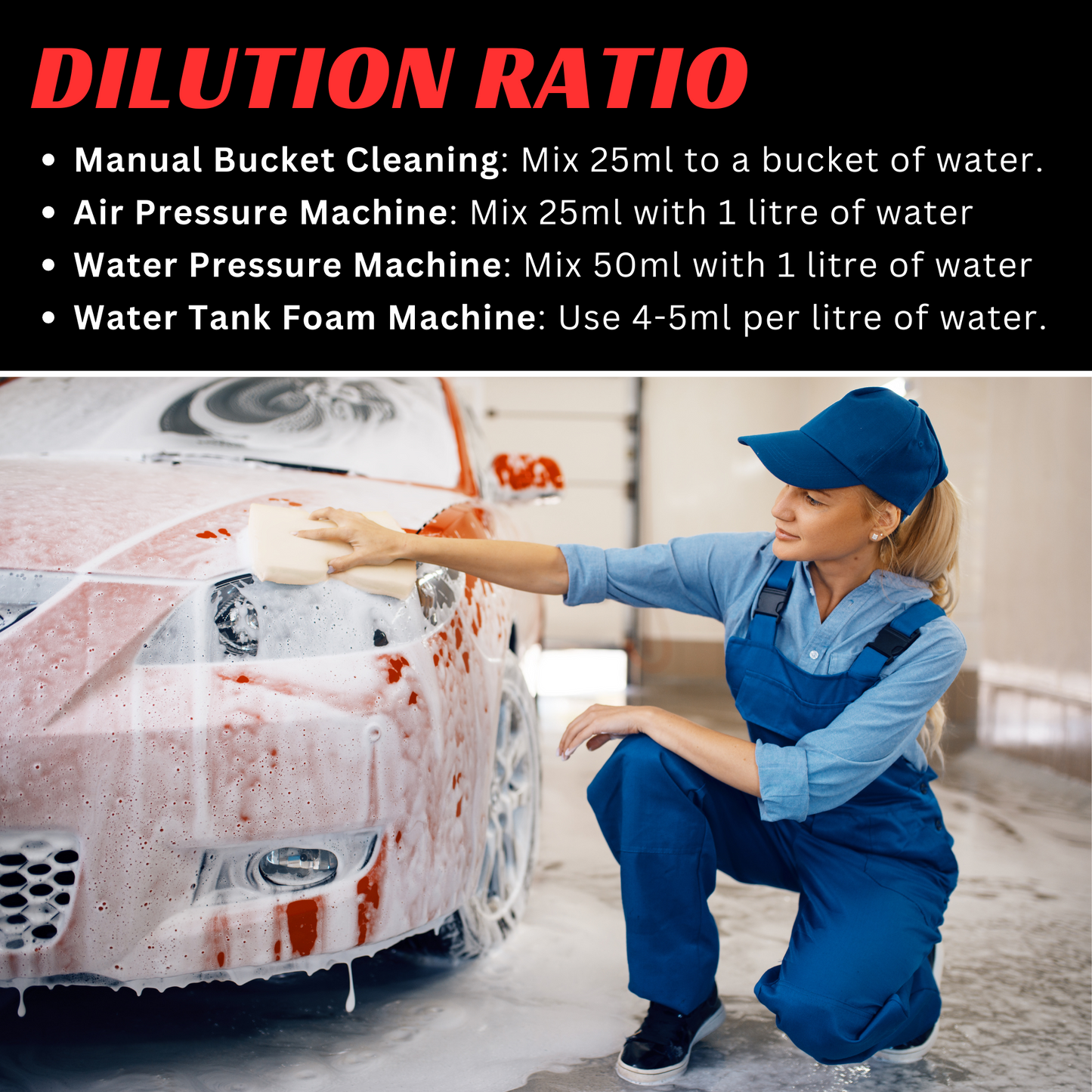 TetraClean High Foam Car Shampoo (Rose Fragrance) 1 Ltr