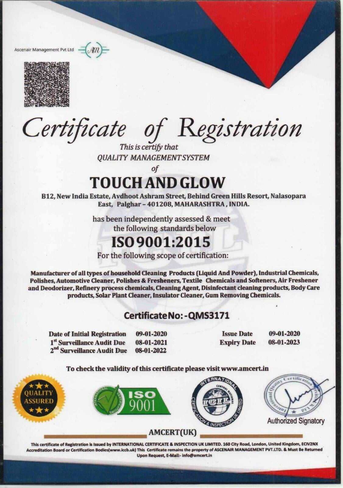 ISO 9001:2015 Certificate