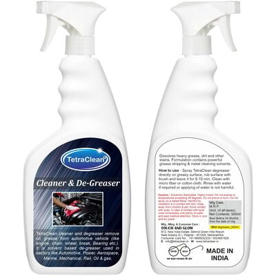 TetraClean Car Bike Cleaner & De-Greaser, Chain, engine and other part cleaner and degreaser 500ml
