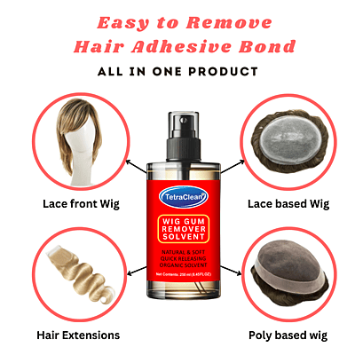 Tetraclean Hair Wig Adhesive Remover Solvent | Hair Glue Bonding Residue Remover | Removes Adhesive Hair Glue, Lace Wig, Toupees, Wig Tape, Double Sided Extension Tape / 120ML Tetraclean Hair Wig Adhesive Remover Solvent | Hair Glue Bonding Residue Remover | Removes Adhesive Hair Glue, Lace Wig, Toupees, Wig Tape, Double Sided Extension Tape / 120ML