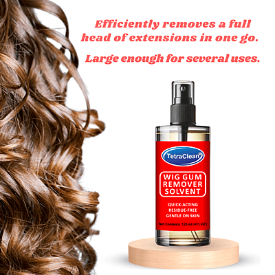 Tetraclean Hair Wig Adhesive Remover Solvent | Hair Glue Bonding Residue Remover | Removes Adhesive Hair Glue, Lace Wig, Toupees, Wig Tape, Double Sided Extension Tape / 120ML Tetraclean Hair Wig Adhesive Remover Solvent | Hair Glue Bonding Residue Remover | Removes Adhesive Hair Glue, Lace Wig, Toupees, Wig Tape, Double Sided Extension Tape / 120ML