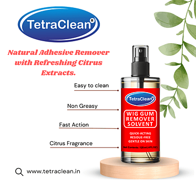 Tetraclean Hair Wig Adhesive Remover Solvent | Hair Glue Bonding Residue Remover | Removes Adhesive Hair Glue, Lace Wig, Toupees, Wig Tape, Double Sided Extension Tape / 120ML Tetraclean Hair Wig Adhesive Remover Solvent | Hair Glue Bonding Residue Remover | Removes Adhesive Hair Glue, Lace Wig, Toupees, Wig Tape, Double Sided Extension Tape / 120ML