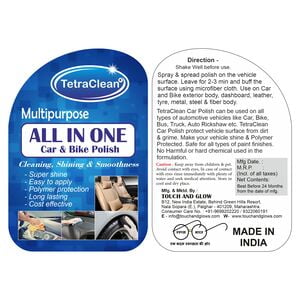 TetraClean Multipurpose spray Car Polish for Leather, Metal Parts, Chrome Accent, Exterior, Tyres (500 ml) TetraClean Multipurpose spray Car Polish for Leather, Metal Parts, Chrome Accent, Exterior, Tyres (500 ml)
