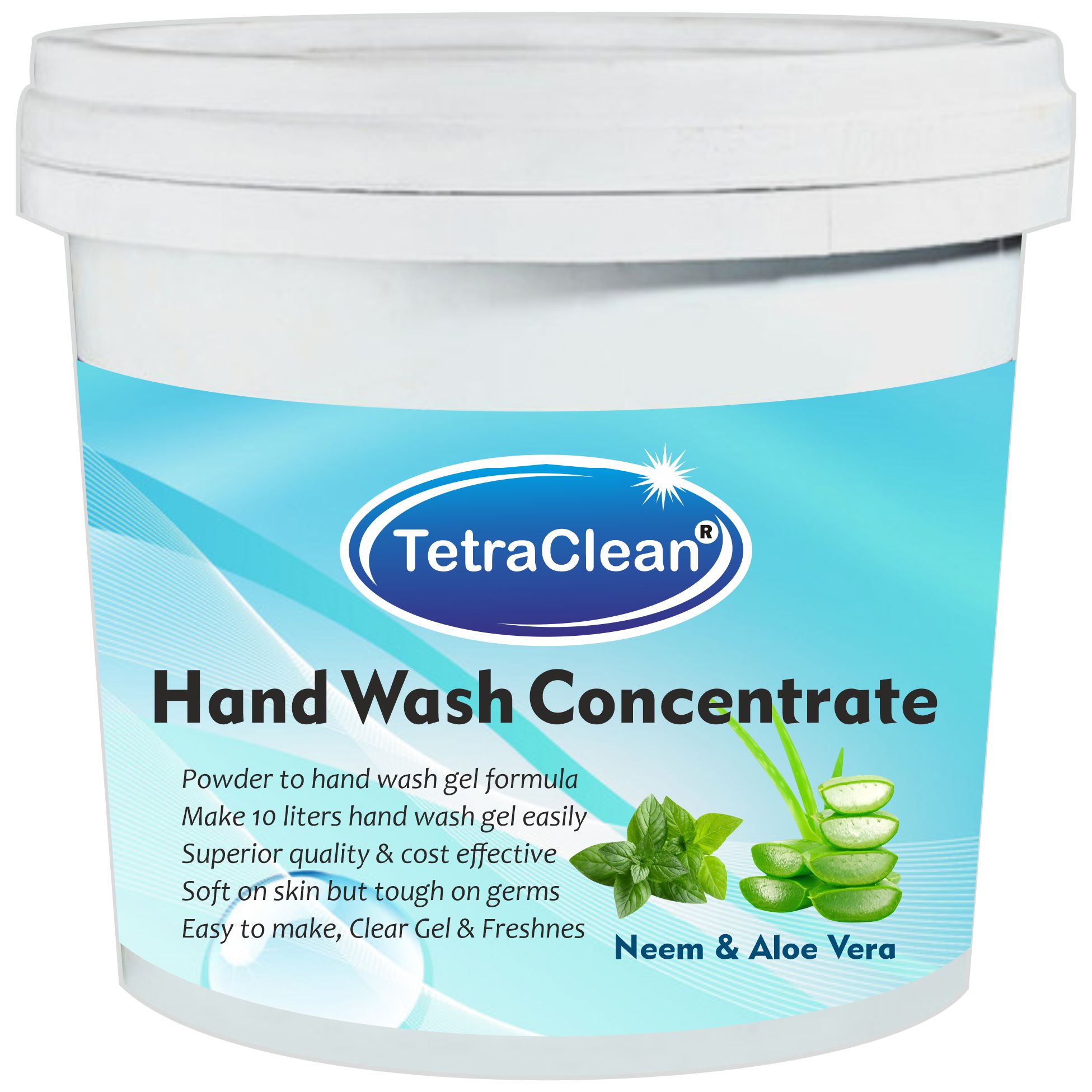 TetraClean Hand Wash Concentrate Powder - 500gm packing - with Neem and aloe vera fragrance