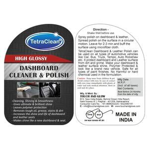 TetraClean Dashboard Cleaner and Polish (500 ml spray)