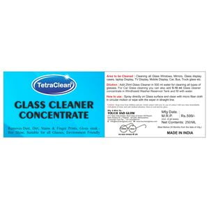 TetraClean Concentrate Glass Cleaner Suitable For All Type Of Glasses (250 ml)