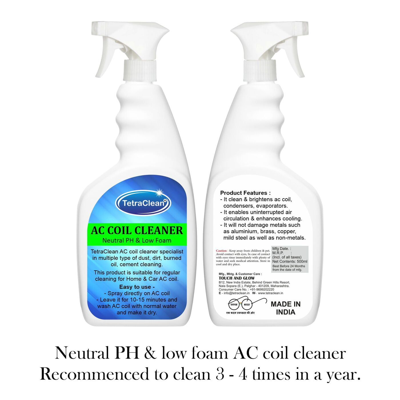 TetraClean AC Coil Cleaner for coils, condensers, evaporators Spray