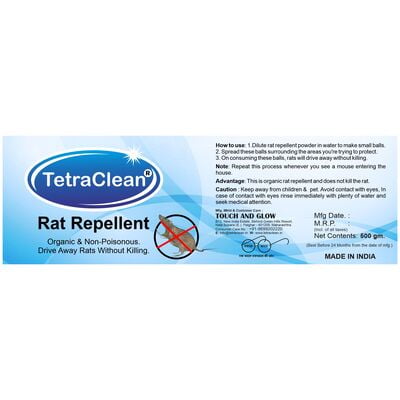 TetraClean Rat Repellant | Organic and Non - Poisonous Rat Repellant Powder | Rodent Control | Mouse Repellant | Rat's Drive Away Powder Without Killing (500 g)