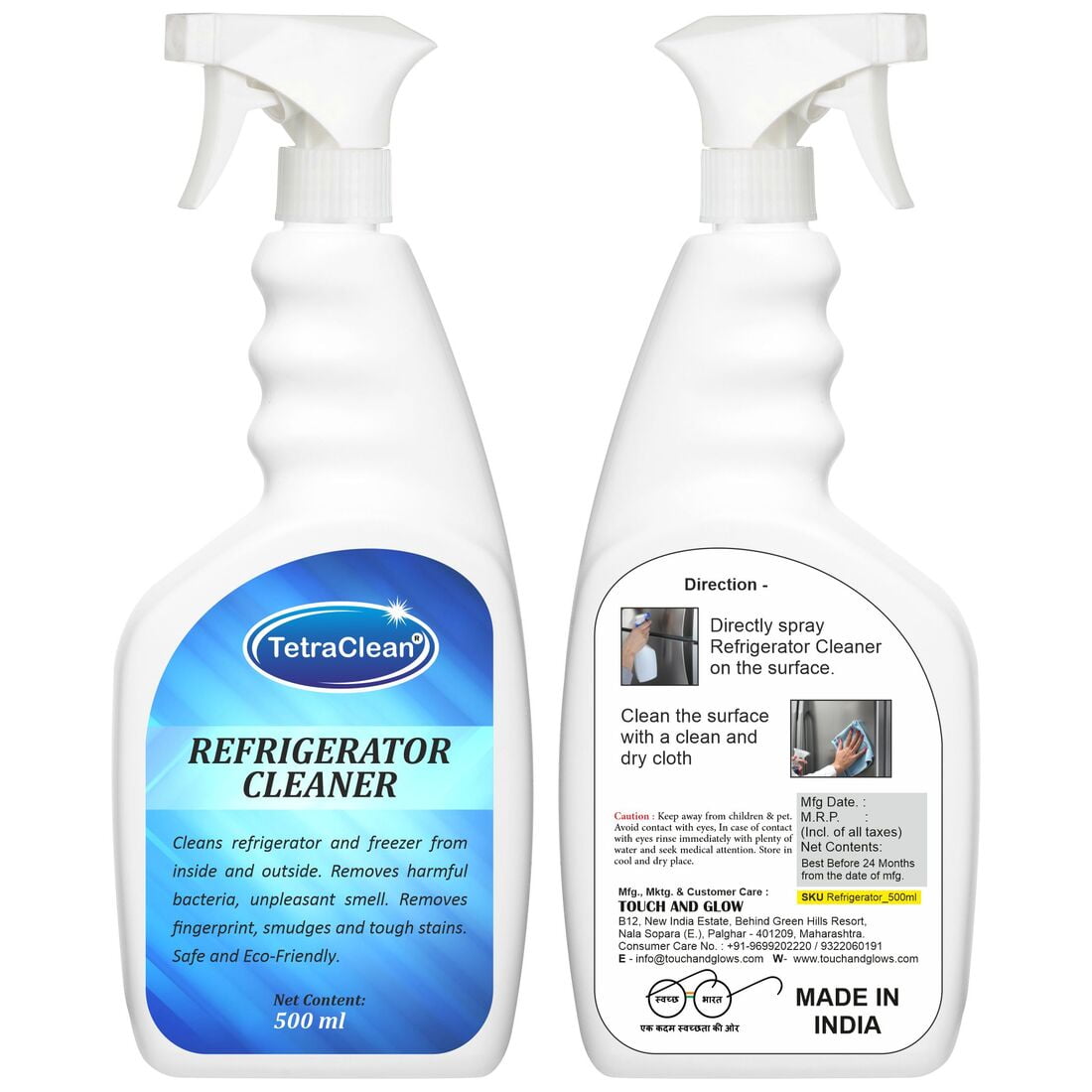 TetraClean Refrigerator Cleaner, Shiner and Stain Remover (500ml)