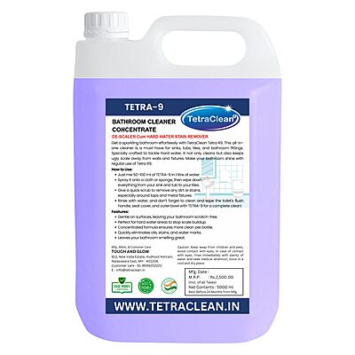 Tetraclean Tetra9 Descaler | Hard Water Stain Remover & Bathroom Cleaner | Removes Limescale, Rust & Soap Scum