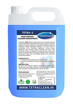 Tetra2 Hygienic Hard Surface Cleaner Concentrate | Multi-Surface Disinfectant & Degreaser | Stain & Germ Remover for Home & Commercial Cleaning