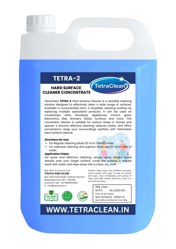 Tetra2 Hygienic Hard Surface Cleaner Concentrate | Multi-Surface Disinfectant & Degreaser | Stain & Germ Remover for Home & Commercial Cleaning Tetra2 Hygienic Hard Surface Cleaner Concentrate | Multi-Surface Disinfectant & Degreaser | Stain & Germ Remover for Home & Commercial Cleaning