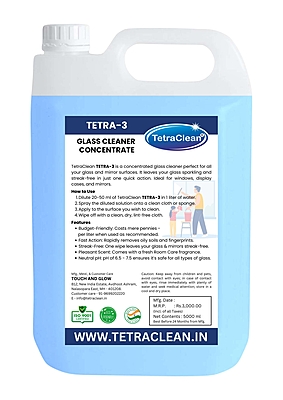 Tetra3 Glass Cleaner Concentrate | Streak-Free Shine & Fast Action | Window, Mirror & Display Cleaning Solution
