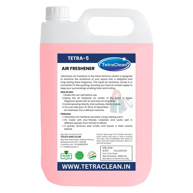 Tetra5 Air Freshener | Long-Lasting Floral Fragrance | Odor Eliminator for Home, Office & Commercial Use Tetra5 Air Freshener | Long-Lasting Floral Fragrance | Odor Eliminator for Home, Office & Commercial Use