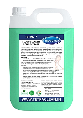 Tetraclean Tetra7 Floor Cleaner Concentrate | Multi-Surface Disinfectant & Stain Remover | Fresh Scent & Eco-Friendly Formula