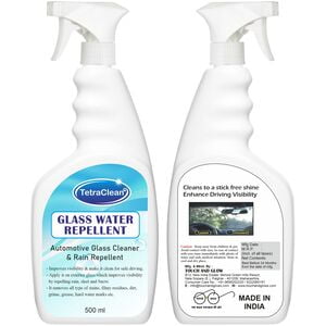 TetraClean Glass Cleaner and Water Repellent, Rain Repellent, Anti Fog, Anti Reflection