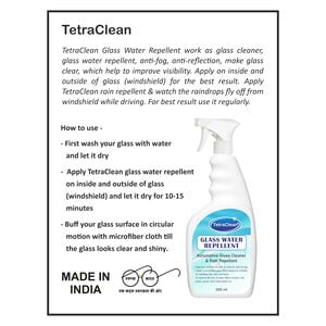TetraClean Glass Cleaner and Water Repellent, Rain Repellent, Anti Fog, Anti Reflection TetraClean Glass Cleaner and Water Repellent, Rain Repellent, Anti Fog, Anti Reflection