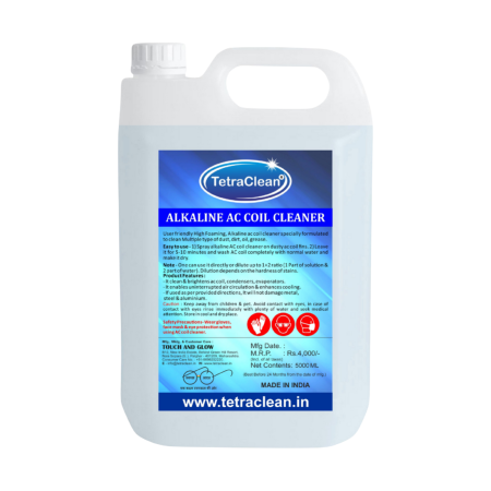 TetraClean AC Coil Cleaner 5 Litre | Self-Foaming Coil Cleaning Solution for Air Conditioner Coils, Condensers & Evaporators | Safe on Metals | Industrial Grade Coil Cleaner