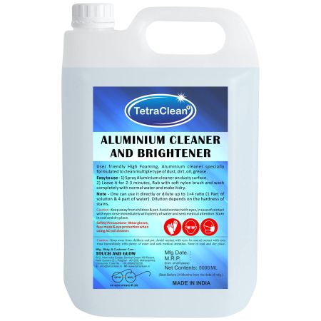 TetraClean Aluminium Cleaner & Brightener 5L – High Foaming Industrial Aluminium Oxidation, Rust, Oil & Dust Remover | Restores Shine Instantly